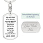 Son You Are Braver Dog Tag Keychain | White | A1022T, A1022TG, G007T, G007TG, lx-G007, PP01-BLK, PT-1011, TNM-1, USER-249647