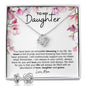 Daughter Love Knot Earring & Necklace Set | C30011TR, lx-C30011, P10019TR, PB23-WOOD, PP01-BLK, PT-3744, TNM-1, USER-249647