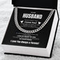 To My Husband Cuban Link Chain | Black | C30184T, C30184TG, lx-C30184, PB23-WOOD, PT-4348, TNM-1, USER-249647