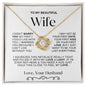 To My Beautiful Wife Love Knot Necklace | White