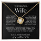 To My Beautiful Wife Love Knot Necklace | Black