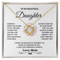 To My Daughter Keep Me In Your Heart Love Knot Necklace