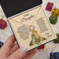 To My Daughter Love Knot Necklace - Dad's Lion Card Gift | C30011TG, C30011TR, PB23-WOOD, PT-4377, TNM-1, USER-249647