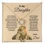 To My Daughter Love Knot Necklace - Dad's Lion Card Gift | C30011TG, C30011TR, PB23-WOOD, PT-4377, TNM-1, USER-249647
