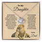 To My Daughter Love Knot Necklace - Dad's Lion Card Gift | C30011TG, C30011TR, PB23-WOOD, PT-4377, TNM-1, USER-249647