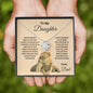 To My Daughter Love Knot Necklace - Dad's Lion Card Gift | C30011TG, C30011TR, PB23-WOOD, PT-4377, TNM-1, USER-249647