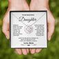 To My Daughter Keep Me In Your Heart Love Knot Necklace