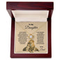 To My Daughter Love Knot Necklace - Dad's Lion Card Gift | C30011TG, C30011TR, PB23-WOOD, PT-4377, TNM-1, USER-249647