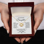 To My Daughter Keep Me In Your Heart Love Knot Necklace