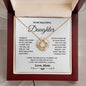 To My Daughter Keep Me In Your Heart Love Knot Necklace