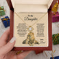 To My Daughter Love Knot Necklace - Dad's Lion Card Gift | C30011TG, C30011TR, PB23-WOOD, PT-4377, TNM-1, USER-249647