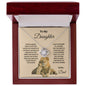 To My Daughter Love Knot Necklace - Dad's Lion Card Gift | C30011TG, C30011TR, PB23-WOOD, PT-4377, TNM-1, USER-249647