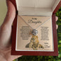 To My Daughter Love Knot Necklace - Dad's Lion Card Gift | C30011TG, C30011TR, PB23-WOOD, PT-4377, TNM-1, USER-249647