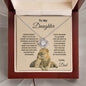 To My Daughter Love Knot Necklace - Dad's Lion Card Gift | C30011TG, C30011TR, PB23-WOOD, PT-4377, TNM-1, USER-249647