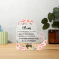 I Love You Mom From Daughter Printed Heart Acrylic Plaque