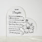 To My Daughter Printed Heart Acrylic Plaque | G023, lx-G023, PT-4747, USER-249647