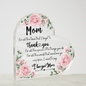 Thank You I Love You Mom Printed Heart Acrylic Plaque