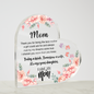 I Love You Mom From Daughter Printed Heart Acrylic Plaque