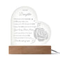 To My Daughter Engraved Heart Acrylic Plaque | E027, lx-E002, PT-6843, USER-249647, W003, W005