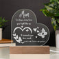 We Love You Mom Engraved Acrylic Heart Plaque