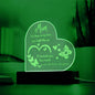 We Love You Mom Engraved Acrylic Heart Plaque
