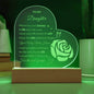 To My Daughter Engraved Heart Acrylic Plaque | E027, lx-E002, PT-6843, USER-249647, W003, W005