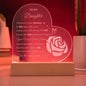 To My Daughter Engraved Heart Acrylic Plaque | E027, lx-E002, PT-6843, USER-249647, W003, W005