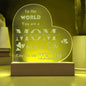 You are the World Mom Engraved Acrylic Heart Plaque