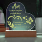 We Love You Mom Engraved Acrylic Heart Plaque