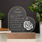 To My Daughter Engraved Heart Acrylic Plaque | E027, lx-E002, PT-6843, USER-249647, W003, W005
