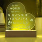 You are the World Mom Engraved Acrylic Heart Plaque