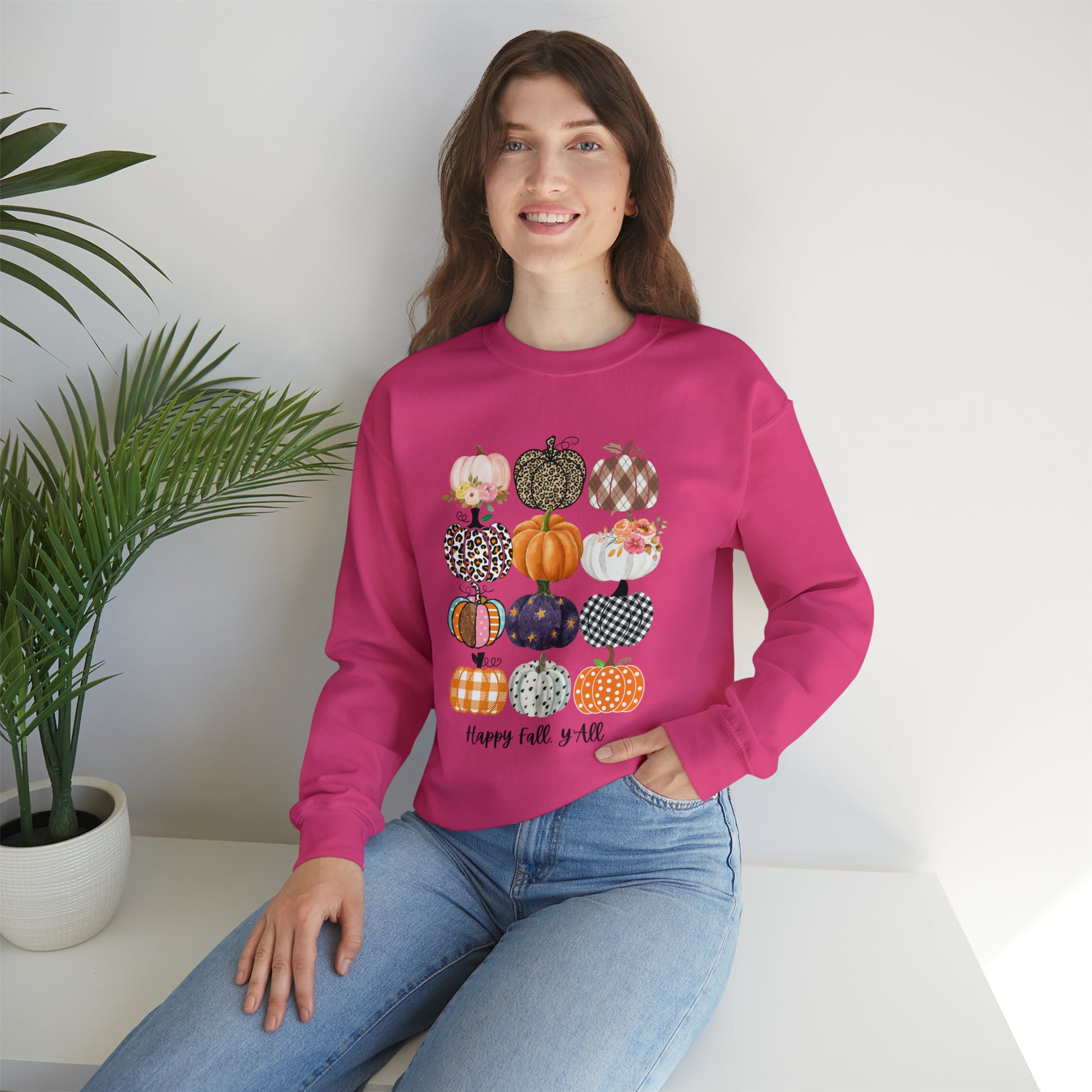 Happy Fall Y'all Pumpkins Unisex Crewneck Sweatshirt | Crew neck, DTG, Men's Clothing, Regular fit, Sweatshirts, Unisex, Valentine's Day Picks, Women's Clothing