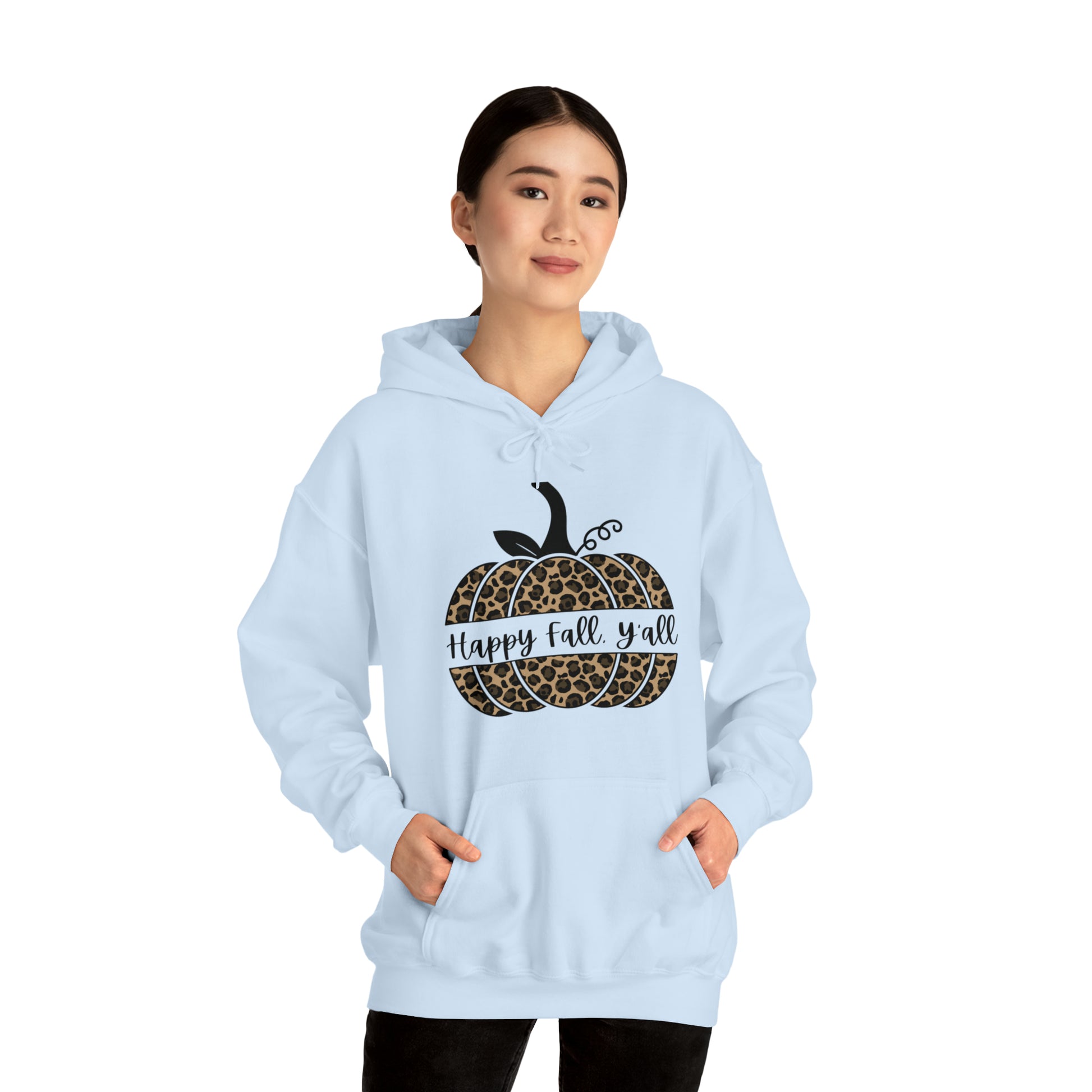 Happy Fall Y'all Hooded Unisex Hooded Sweatshirt | DTG, Hoodies, Men's Clothing, Regular fit, Unisex, Women's Clothing