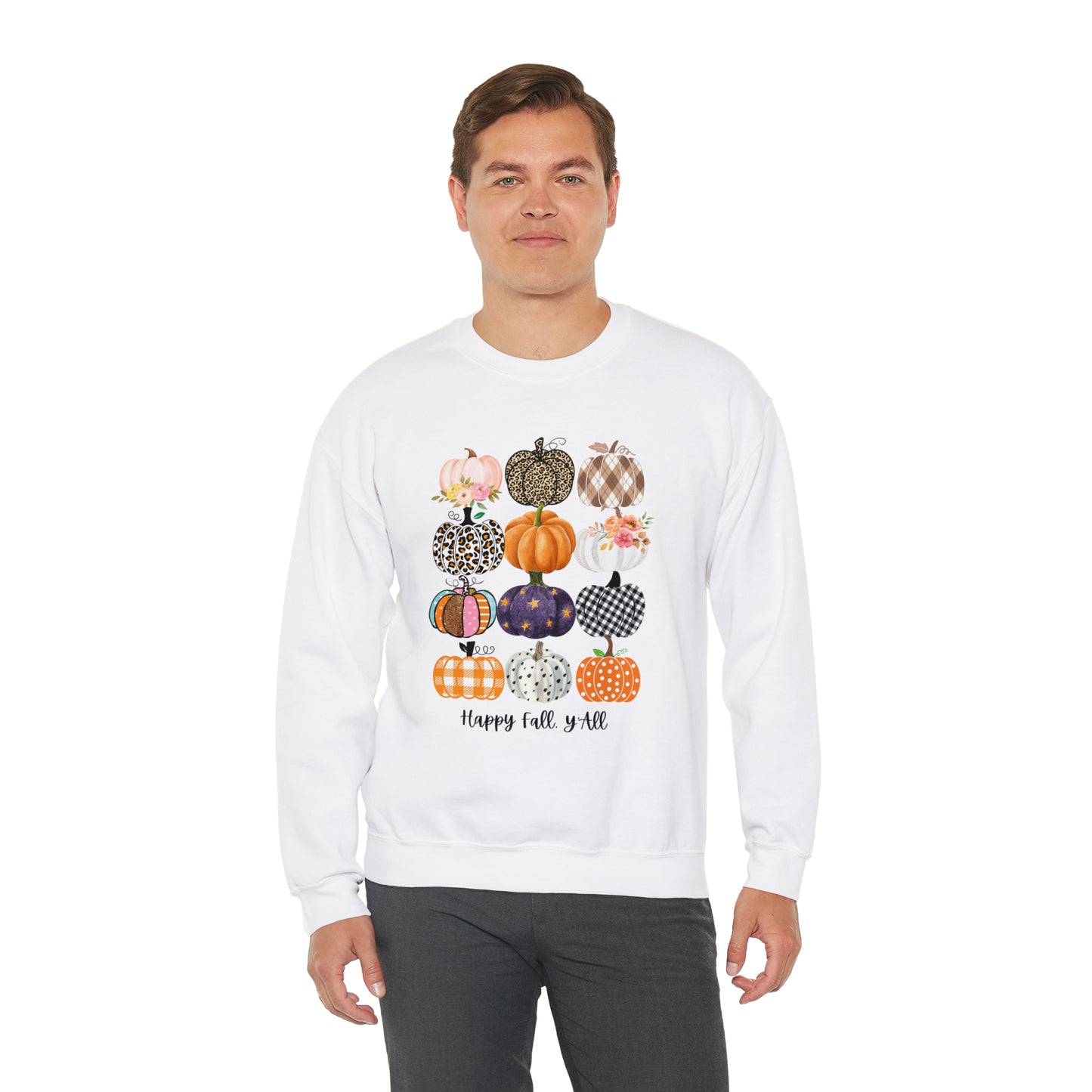 Happy Fall Y'all Pumpkins Unisex Crewneck Sweatshirt | Crew neck, DTG, Men's Clothing, Regular fit, Sweatshirts, Unisex, Valentine's Day Picks, Women's Clothing