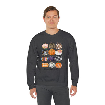 Happy Fall Y'all Pumpkins Unisex Crewneck Sweatshirt | Crew neck, DTG, Men's Clothing, Regular fit, Sweatshirts, Unisex, Valentine's Day Picks, Women's Clothing