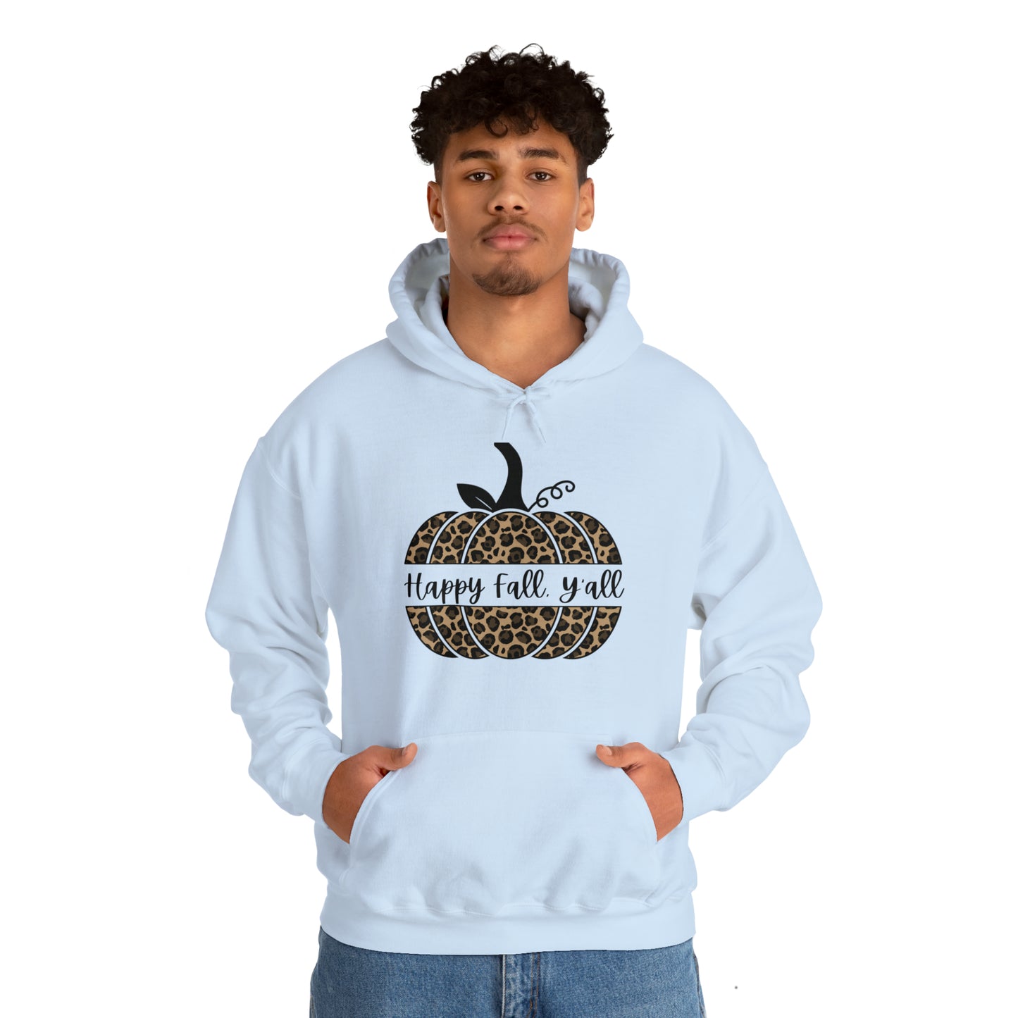 Happy Fall Y'all Hooded Unisex Hooded Sweatshirt | DTG, Hoodies, Men's Clothing, Regular fit, Unisex, Women's Clothing