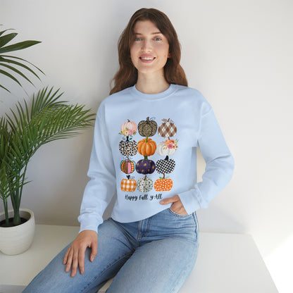 Happy Fall Y'all Pumpkins Unisex Crewneck Sweatshirt | Crew neck, DTG, Men's Clothing, Regular fit, Sweatshirts, Unisex, Valentine's Day Picks, Women's Clothing