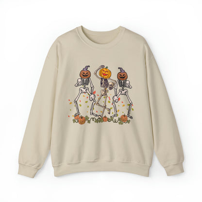 Halloween Skeletons Pumpkin Unisex Crewneck Sweatshirt | Crew neck, DTG, Men's Clothing, Regular fit, Sweatshirts, Unisex, Valentine's Day Picks, Women's Clothing