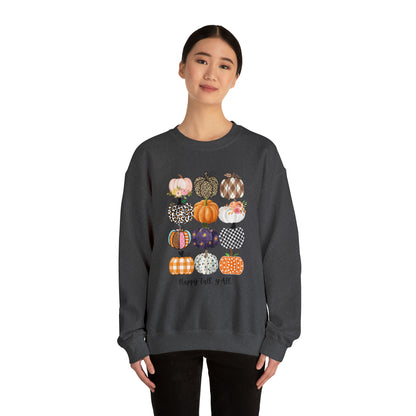 Happy Fall Y'all Pumpkins Unisex Crewneck Sweatshirt | Crew neck, DTG, Men's Clothing, Regular fit, Sweatshirts, Unisex, Valentine's Day Picks, Women's Clothing