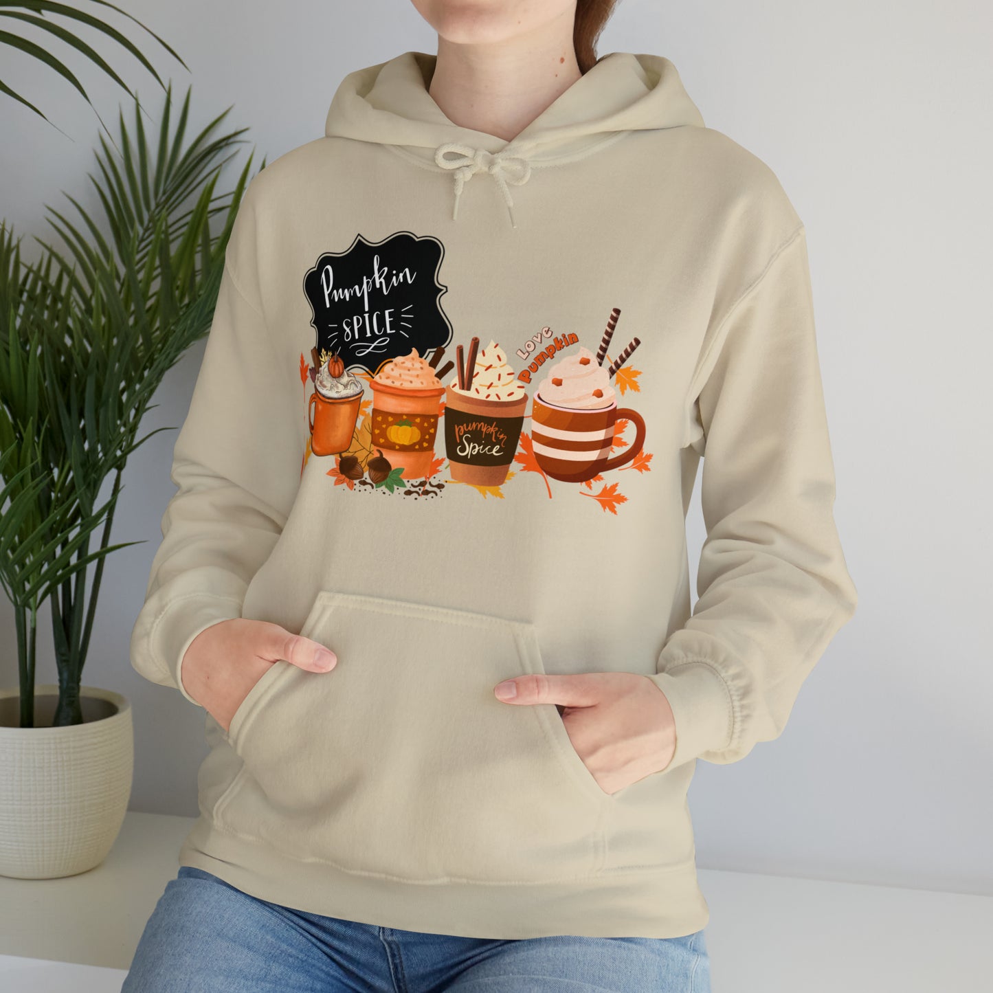 Pumpkin Spice Hooded Unisex Hooded Sweatshirt | DTG, Hoodies, Men's Clothing, Regular fit, Unisex, Women's Clothing