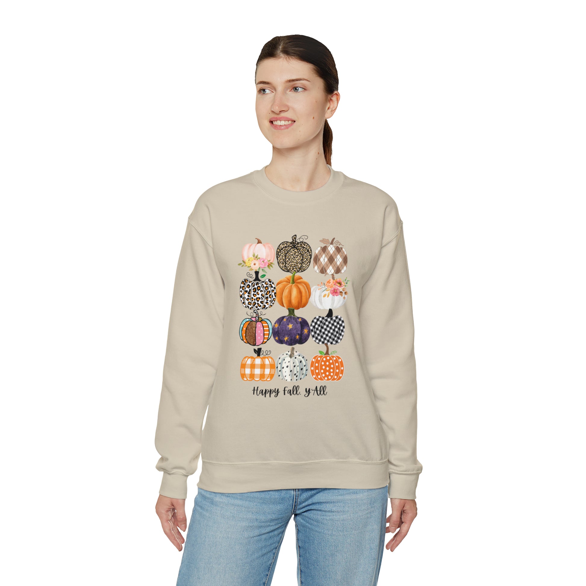 Happy Fall Y'all Pumpkins Unisex Crewneck Sweatshirt | Crew neck, DTG, Men's Clothing, Regular fit, Sweatshirts, Unisex, Valentine's Day Picks, Women's Clothing