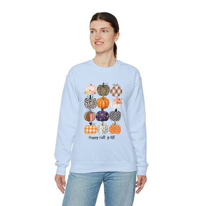 Happy Fall Y'all Pumpkins Unisex Crewneck Sweatshirt | Crew neck, DTG, Men's Clothing, Regular fit, Sweatshirts, Unisex, Valentine's Day Picks, Women's Clothing