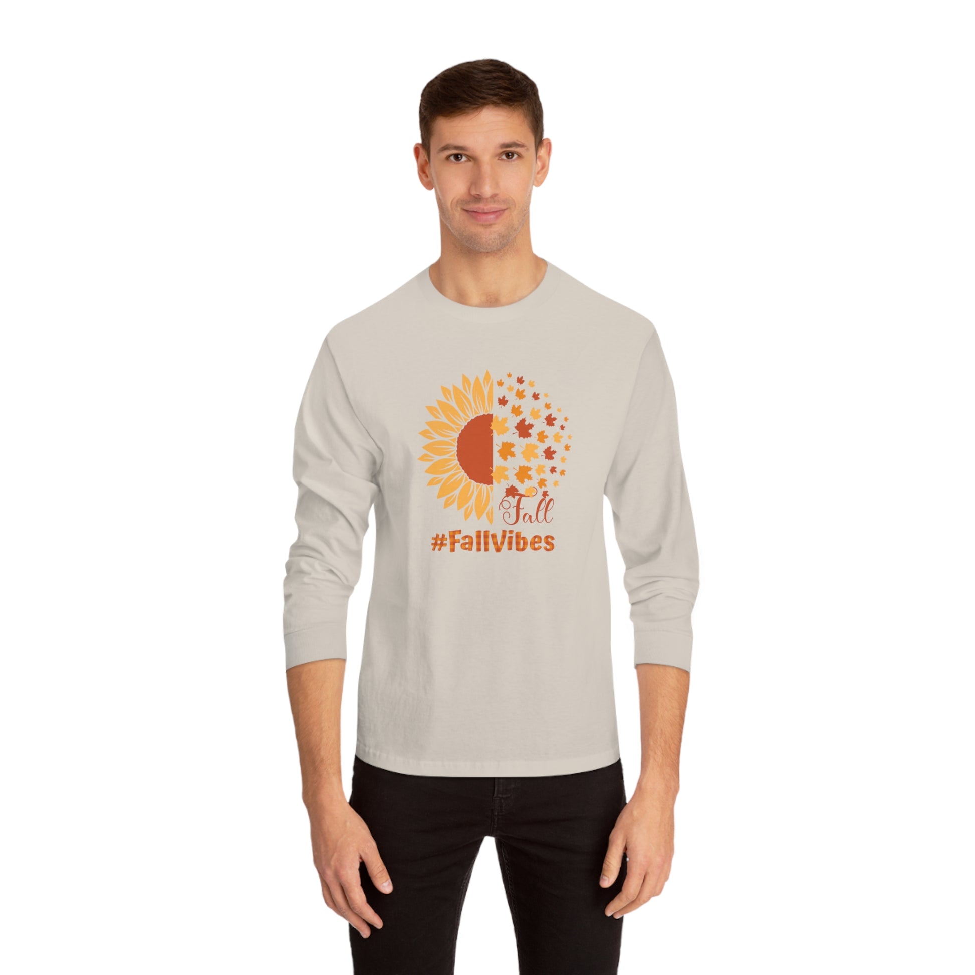 Fall Vibes Long Sleeve Unisex Classic Long Sleeve T-Shirt | Cotton, DTG, Long Sleeves, Men's Clothing, Unisex, Women's Clothing