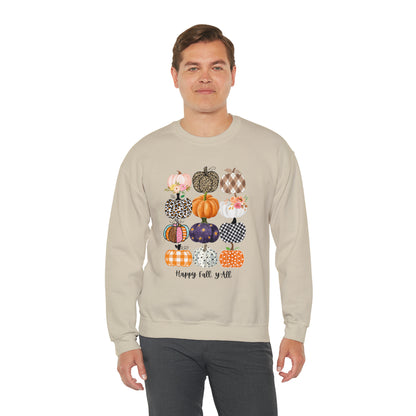 Happy Fall Y'all Pumpkins Unisex Crewneck Sweatshirt | Crew neck, DTG, Men's Clothing, Regular fit, Sweatshirts, Unisex, Valentine's Day Picks, Women's Clothing