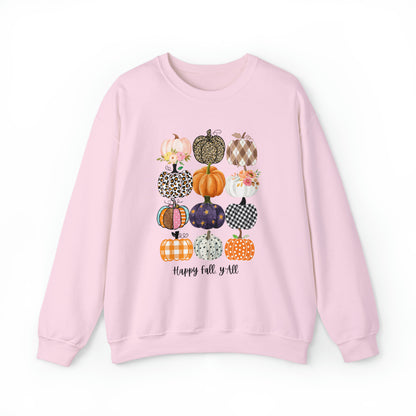 Happy Fall Y'all Pumpkins Unisex Crewneck Sweatshirt | Crew neck, DTG, Men's Clothing, Regular fit, Sweatshirts, Unisex, Valentine's Day Picks, Women's Clothing