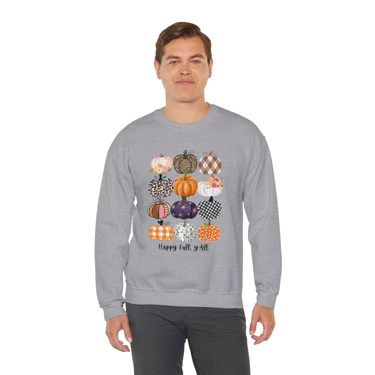 Happy Fall Y'all Pumpkins Unisex Crewneck Sweatshirt | Crew neck, DTG, Men's Clothing, Regular fit, Sweatshirts, Unisex, Valentine's Day Picks, Women's Clothing