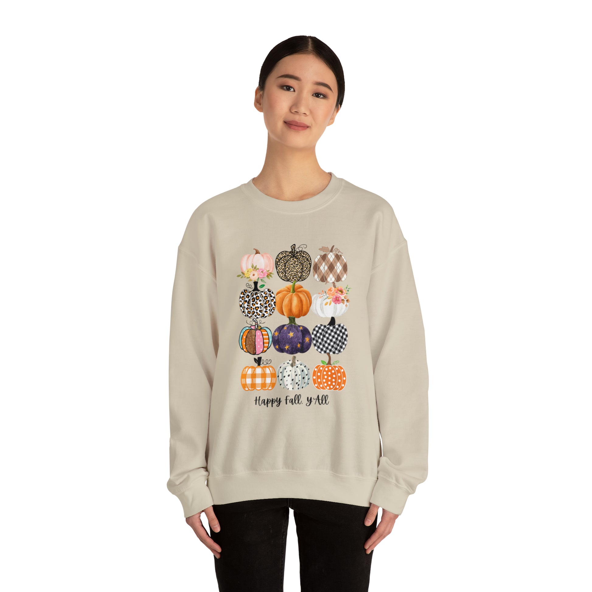 Happy Fall Y'all Pumpkins Unisex Crewneck Sweatshirt | Crew neck, DTG, Men's Clothing, Regular fit, Sweatshirts, Unisex, Valentine's Day Picks, Women's Clothing