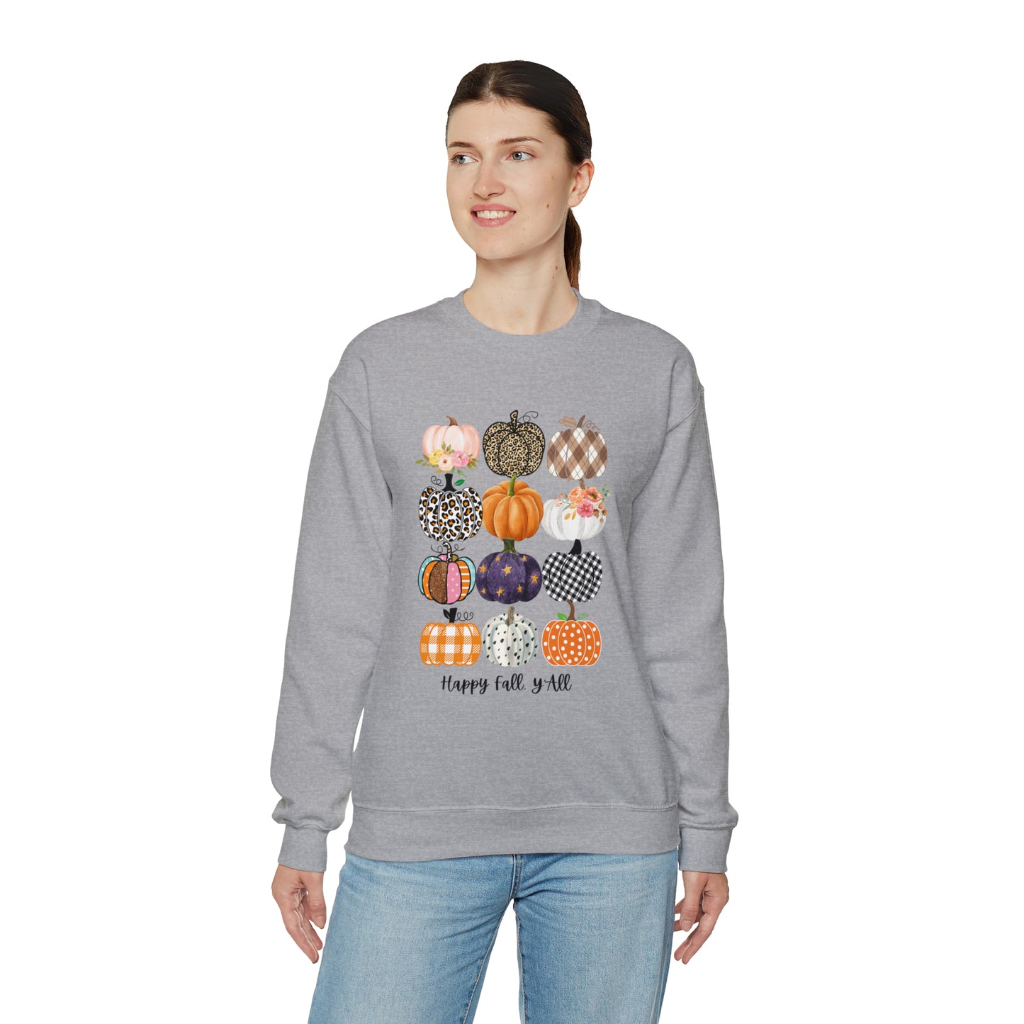 Happy Fall Y'all Pumpkins Unisex Crewneck Sweatshirt | Crew neck, DTG, Men's Clothing, Regular fit, Sweatshirts, Unisex, Valentine's Day Picks, Women's Clothing