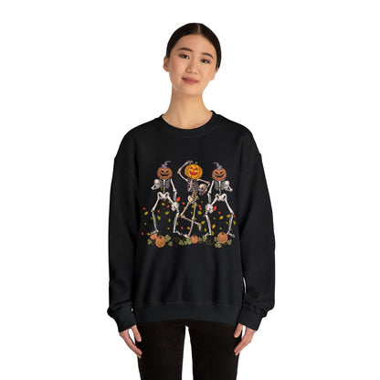 Halloween Skeletons Pumpkin Unisex Crewneck Sweatshirt | Crew neck, DTG, Men's Clothing, Regular fit, Sweatshirts, Unisex, Valentine's Day Picks, Women's Clothing