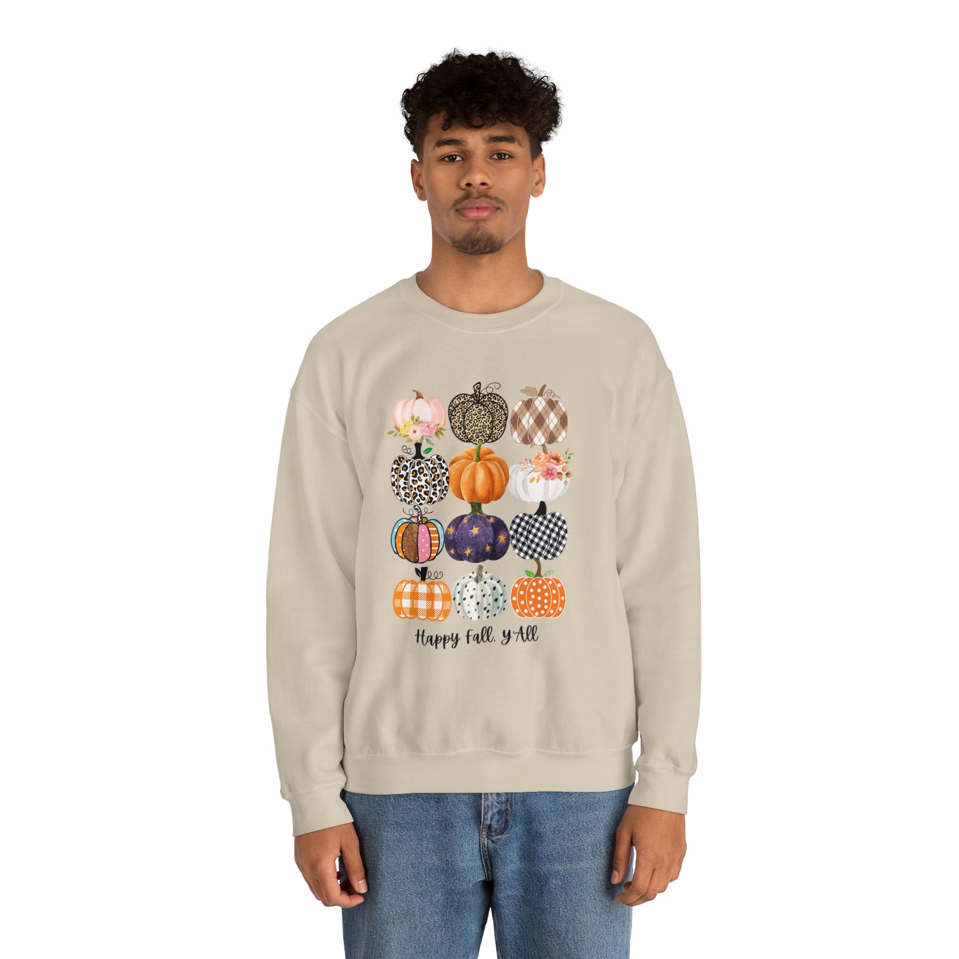 Happy Fall Y'all Pumpkins Unisex Crewneck Sweatshirt | Crew neck, DTG, Men's Clothing, Regular fit, Sweatshirts, Unisex, Valentine's Day Picks, Women's Clothing